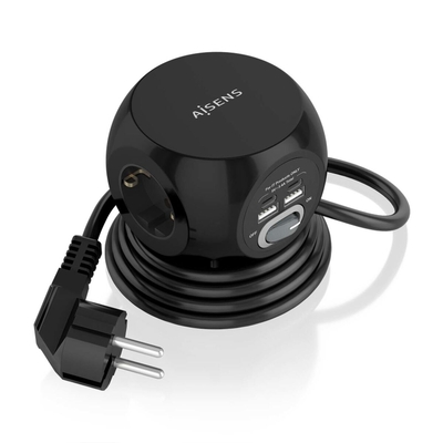 Product Πολύπριζο Aisens ASPS-2A2C05-BK (1,4 m) base image
