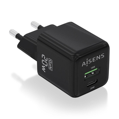 Product Φορτιστής Τοίχου Aisens ASCH-20W2P011-BK 20 W Μαύρο base image