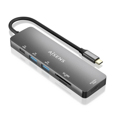 Product USB Hub Aisens ASUC-6P016-GR Γκρι base image