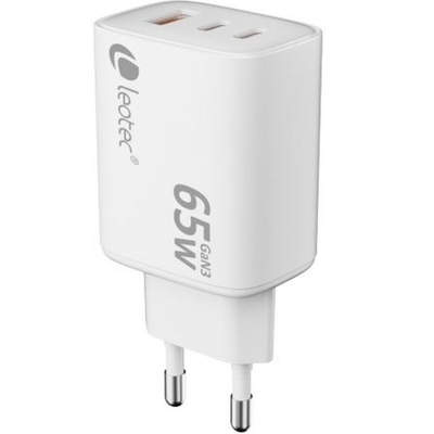 Product Φορτιστής Πρίζας LEOTEC LECSPH65W3W2 65 W Λευκό  base image