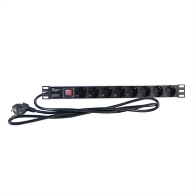 Product Πολύπριζο 19 "8 Schuko με Διακόπτη On/Off 2LAN REG8SCHINT 250V 3500W 2M base image