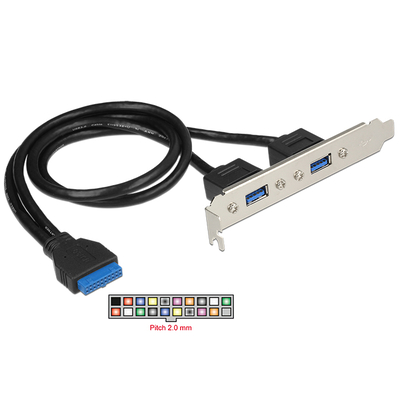 Product Κάρτα Επέκτασης USB Delock 3.0 2x Type-A female σε 19pin header female base image