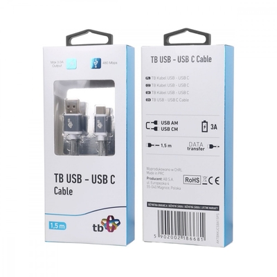 Product Καλώδιο Tb Usb - Usb C 1.5 M Gray Tape Premium base image