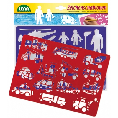 Product Παιχνίδι Κατασκευών Lena Stencils - Vehicles and People base image
