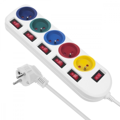Product Πολύπριζο Maclean 5 socket with switches MCE204M/W base image
