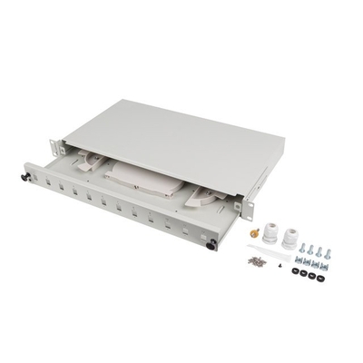 Product Patch Panel Lanberg 12XSC simplex/12XLC duplex 19 1U Gray + accessories base image
