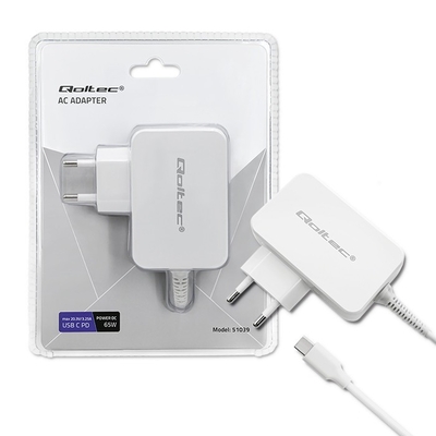 Product Τροφοδοτικό Laptop Qoltec 65w Usb Type C, Pd base image