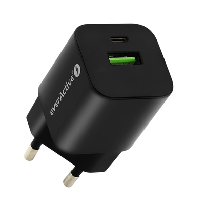 Product Φορτιστής Πρίζας Everactive Usb/Usb-C Qc3.0 30w Black base image