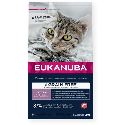 Product Γατοτροφή Eukanuba Grain Free Kitten Salmon Ψάρια 2 Kg base image