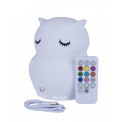 Product Φωτάκι Νυκτός Mesmed Silicone MM013 Owl with remote control base image