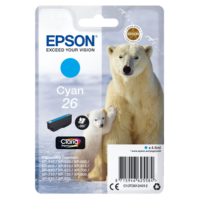 Product Αυθεντικό Μελάνι Epson C13T26124012 Κυανό base image