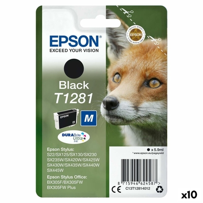 Product Αυθεντικό Μελάνι Epson STYLUS S22/SX125/ SX 235W /420W/425W, BX305F Μαύρο (x10) base image