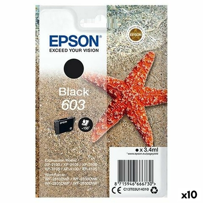 Product Αυθεντικό Μελάνι Epson P-2100, 3100, 4100 / WF-2830DWF, 2850DW - N? 603 Μαύρο (x10) base image