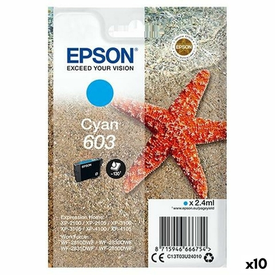 Product Μελάνι Epson XP-2100, 3100, 4100 / WF-2830DWF, 2850DW - N? 603 Κυανό (x10) base image