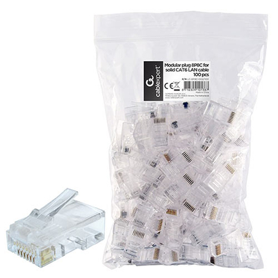 Product Βύσματα Δικτύου Cablexpert 8P8C for SOLID CAT6 LAN 100PCS/BAG base image