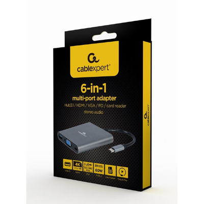 Product USB Hub GEMBIRD A-CM-COMBO6-01 base image