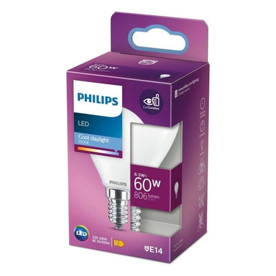 Product Λάμπα LED Philips 8718699762919 E 6.5 W 6,5 W 60 W E14 806 lm ? 4,5 x 8 cm (6500 K) base image