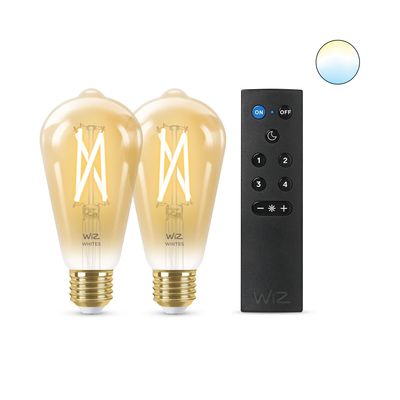 Product Έξυπνη Λάμπα Wiz ST64 E27 50 W Πολύχρωμο Χρυσό 7 W 640 lm (x2) base image
