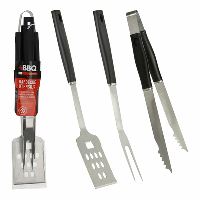 Product Σκεύη για Μπάρμπεκιου BigBuy Μαύρο 3 Τεμάχια base image