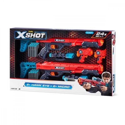 Product Παιδικό Όπλο Δράσης Zuru X-Shot Launcher Set Combo Two Hawk Eye & Two Micro (24 Darts) base image