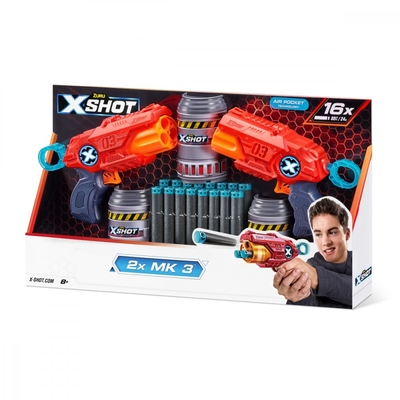 Product Παιδικό Όπλο Δράσης Zuru X-Shot Launcher Set Excel Mk 3 Double Pack 2 Shooters base image