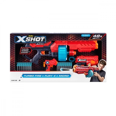 Product Παιδικό Όπλο Δράσης Zuru X-Shot Blaster Excel Combo Pack Turbo Fire + Fury 4 + Micro base image