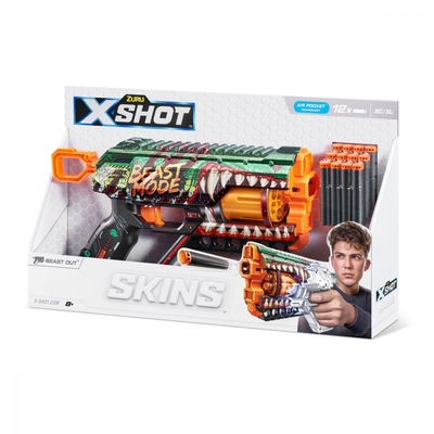 Product Παιδικό Όπλο Δράσης Zuru X-Shot Blaster Skins Griefer Beast Out 12 Darts base image
