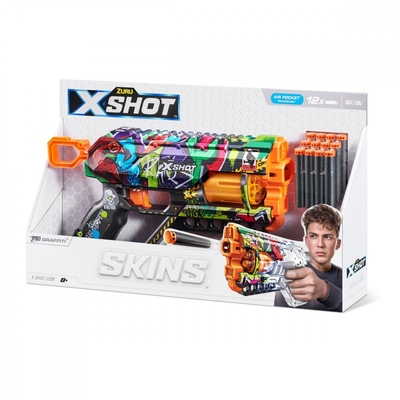Product Παιδικό Όπλο Δράσης Zuru X-Shot Blaster Skins Griefer Graffiti 12 Darts base image