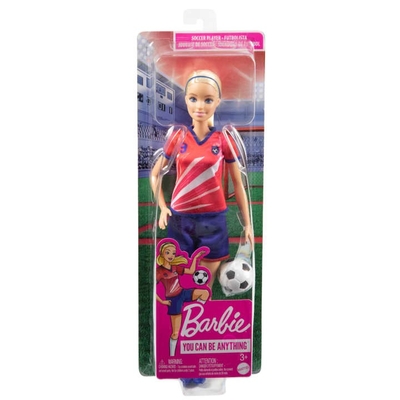 Product Κούκλα Mattel Barbie Soccer Blonde, 9 Uniform, Soccer Ball, Cleats, Socks, 3 & Up base image