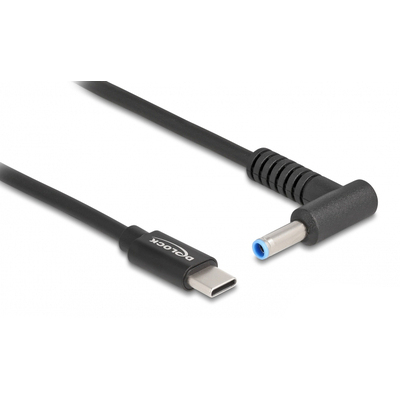 Product Καλώδιο Τροφοδοσίας Delock 87971, USB-C σε HP 4.5x3.0mm, 1.5m, μαύρο base image