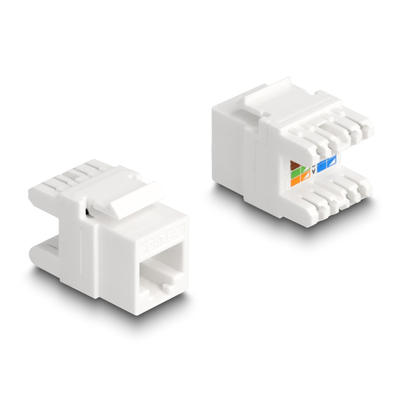 Product Αξεσουάρ Δικτύου Delock Keystone module RJ45 σε LSA Cat.6A 88131, toolfree, λευκό base image