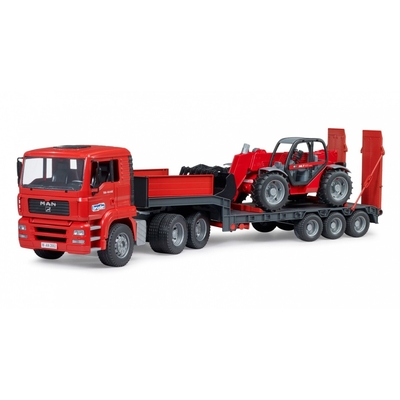 Product Bruder Man Tga With Low Bed Trailer And Loader base image