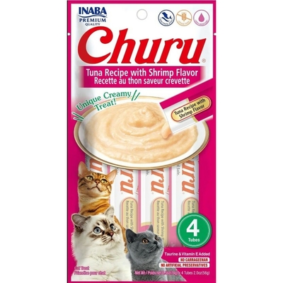 Product Snack for Cats Inaba Churu 4 x 14 g Γαρίδες Τόνος base image