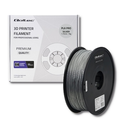 Product Filament Qoltec For 3d Prit Pla Pro, 1.75m, Silver base image