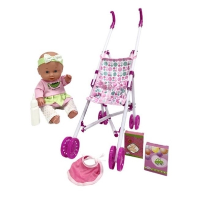 Product Μωρό Κούκλα Smily Play Julka with pram base image