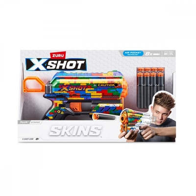 Product Παιδικό Όπλο Δράσης Zuru X-Shot Blaster Skins Flux (8 Darts) Striper base image