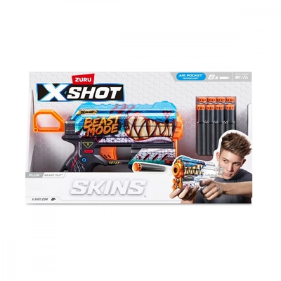 Product Παιδικό Όπλο Δράσης Zuru X-Shot Launcher Skins Flux (8 Darts) Beast Out base image
