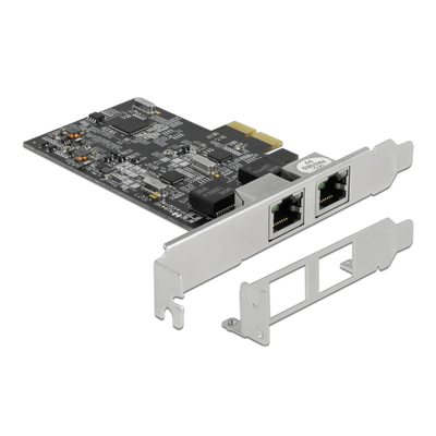 Product Κάρτα Δικτύου PCIe Delock X2 Σε 2X Rj45 89530, 2.5 Gbps, Low Profile base image
