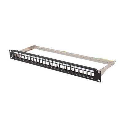 Product Patch Panel Lanberg empty 24 ports 1U 19 inches ftp for keystone Black base image