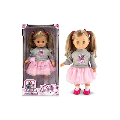 Product Κούκλα Artyk Natalia In A Gray Sweater, Speaks Polish, 39 Cm base image