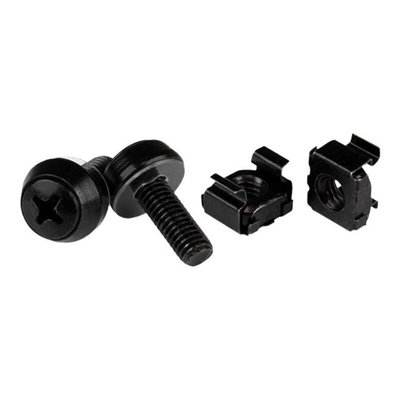 Product Βίδες για Καμπίνα Δικτύου StarTech M6 x 12mm - Screws and Cage Nuts - Pack of 50 - Black base image