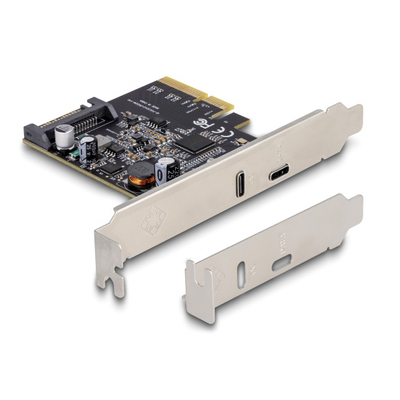 Product Κάρτα Δικτύου PCI Delock x4 σε USB-C & USB-C PD 90074, 20W, 20Gbps base image