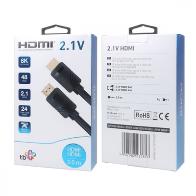 Product Καλώδιο Tb Hdmi V 2.1 Premium 3 M 8k Black Made For Players base image