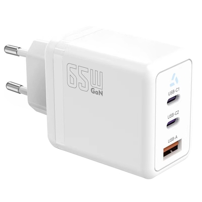 Product Φορτιστής Πρίζας Tb 2x Usb C + Usb A Power Delivery White, Gan 65w base image
