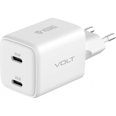 Product Φορτιστής Πρίζας Yenkee USB-C mains 2x18W 3A 3.0 QC3.0 White base image