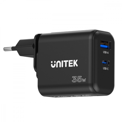 Product Φορτιστής Πρίζας Unitek Gan Pd 35w Usb-C + Usb-A base image