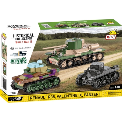 Product Τουβλάκια Cobi Blocks Renault R35 - Valentine IX - Panzer I base image