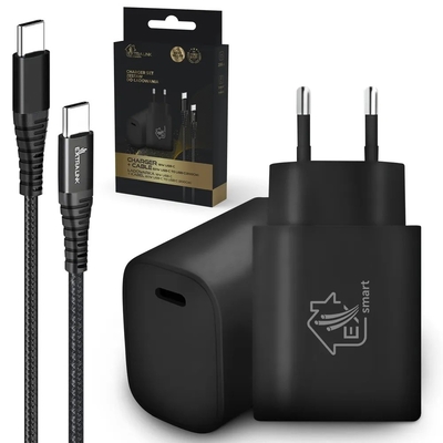 Product Φορτιστής Πρίζας Extralink smart Life Type-C 200cm, + 18W PD3.0 Black base image