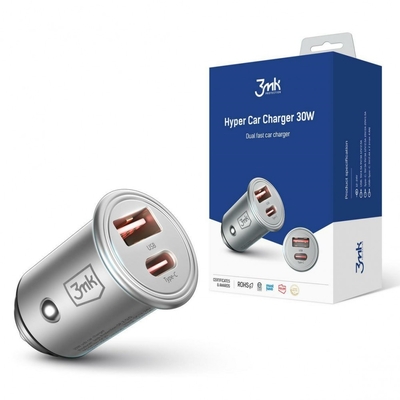 Product Φορτιστής Αυτοκινήτου 3MK 30w Pd 1xusb-C+Usb-A base image