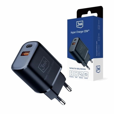 Product Φορτιστής Πρίζας 3MK 20w 1xusb-C + Usb-A Pd Qc base image